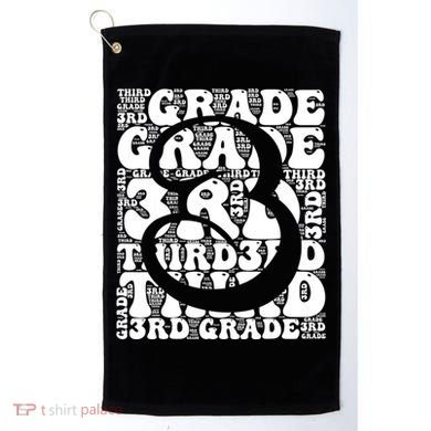 Typography Groovy Third Grade Teacher Back To School Golf Towel