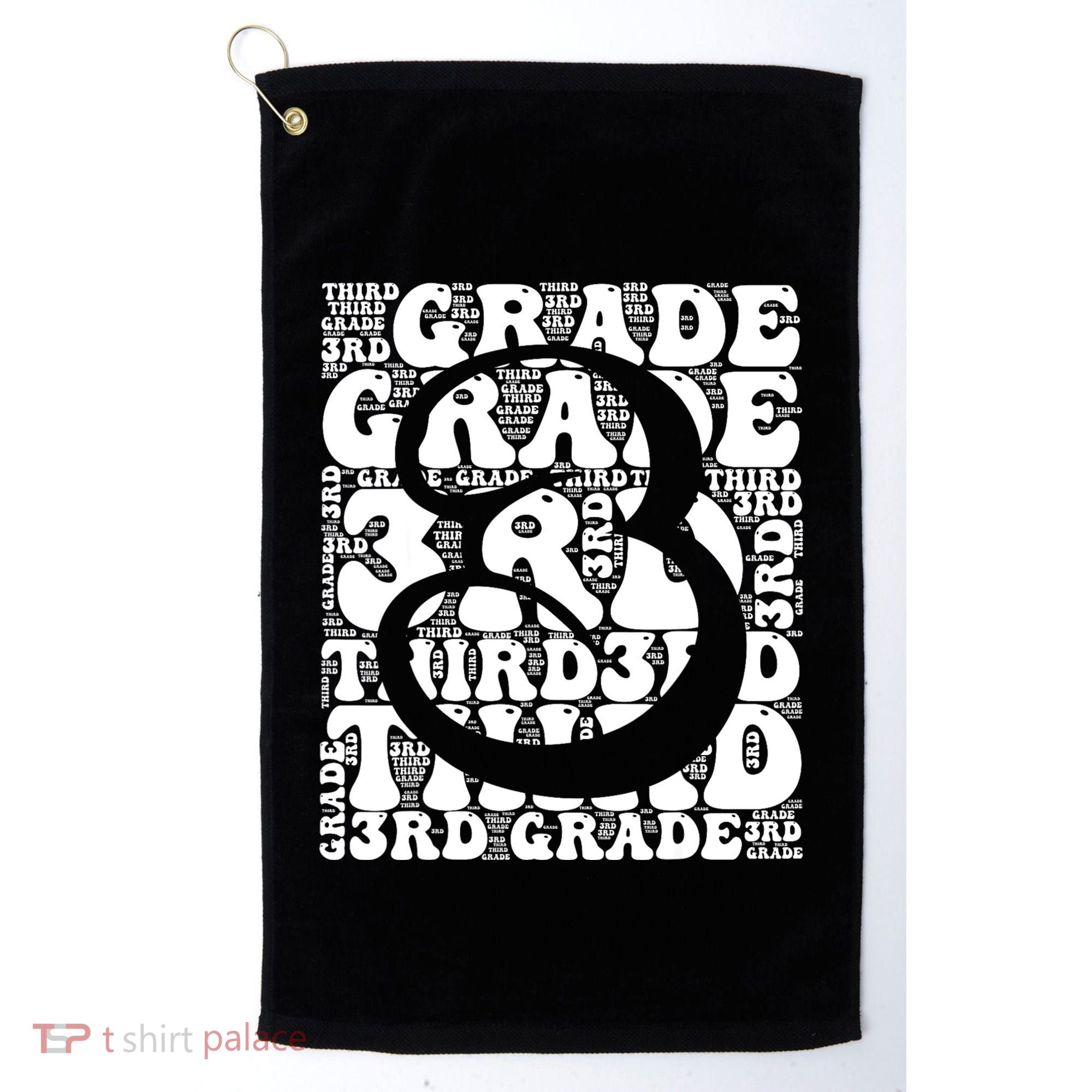 Typography Groovy Third Grade Teacher Back To School Golf Towel