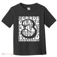 Typography Groovy Third Grade Teacher Back To School Toddler T-Shirt thumb 0