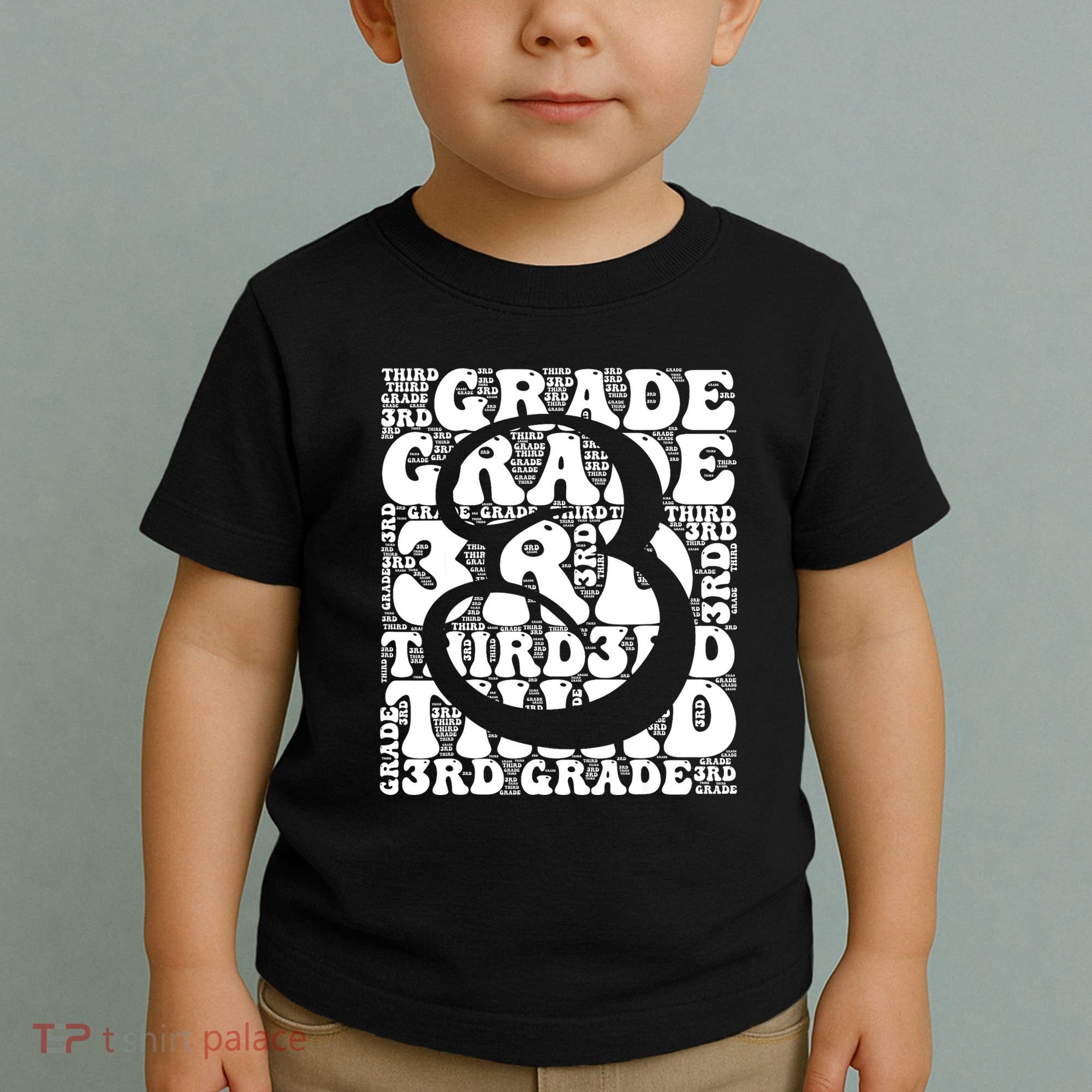 Typography Groovy Third Grade Teacher Back To School Toddler T-Shirt