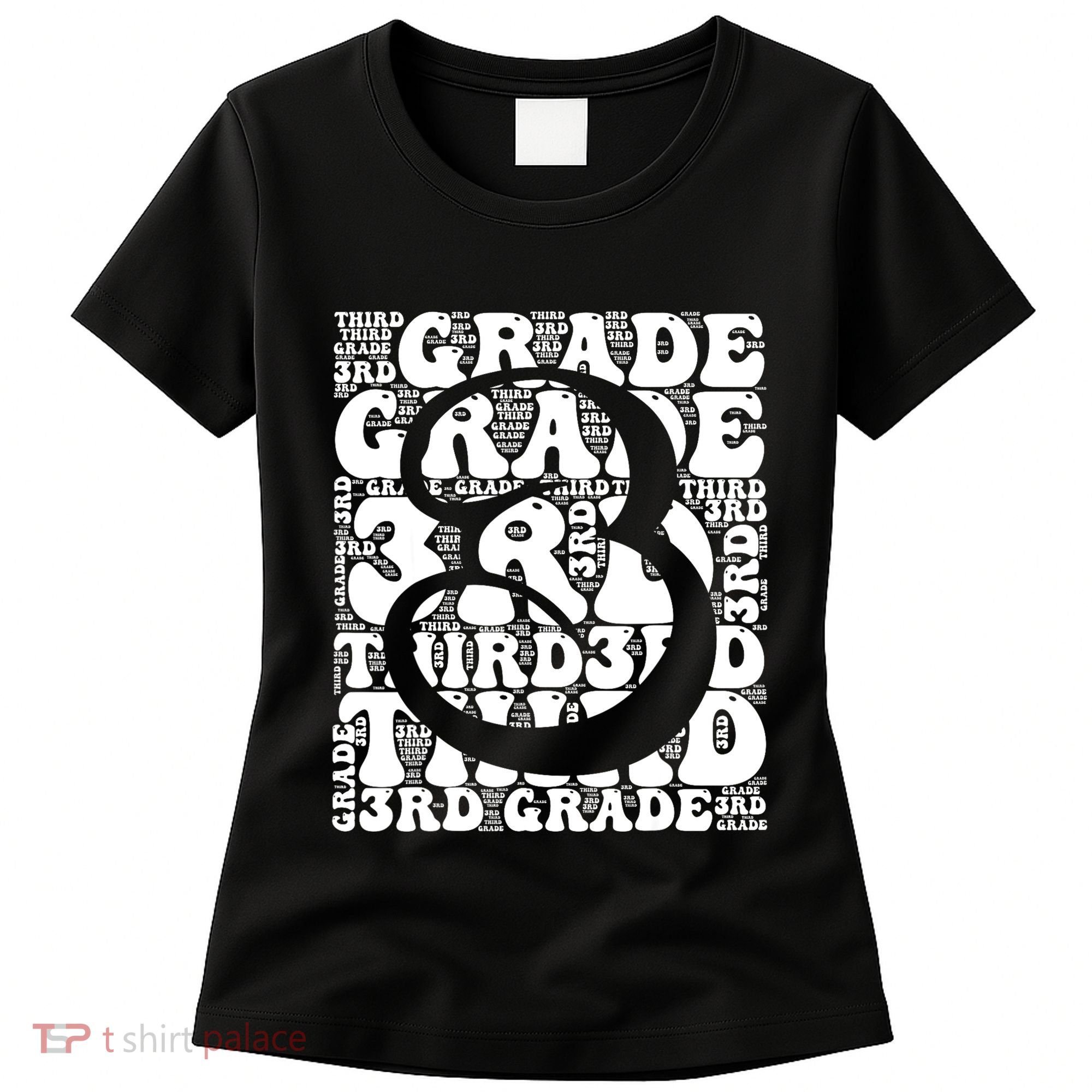 Typography Groovy Third Grade Teacher Back To School Women's T-Shirt