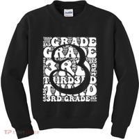 Typography Groovy Third Grade Teacher Back To School Kids Sweatshirt thumb 0