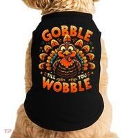 Thanksgiving  Gobble Till You Wobble  Doggie Tank thumb 0