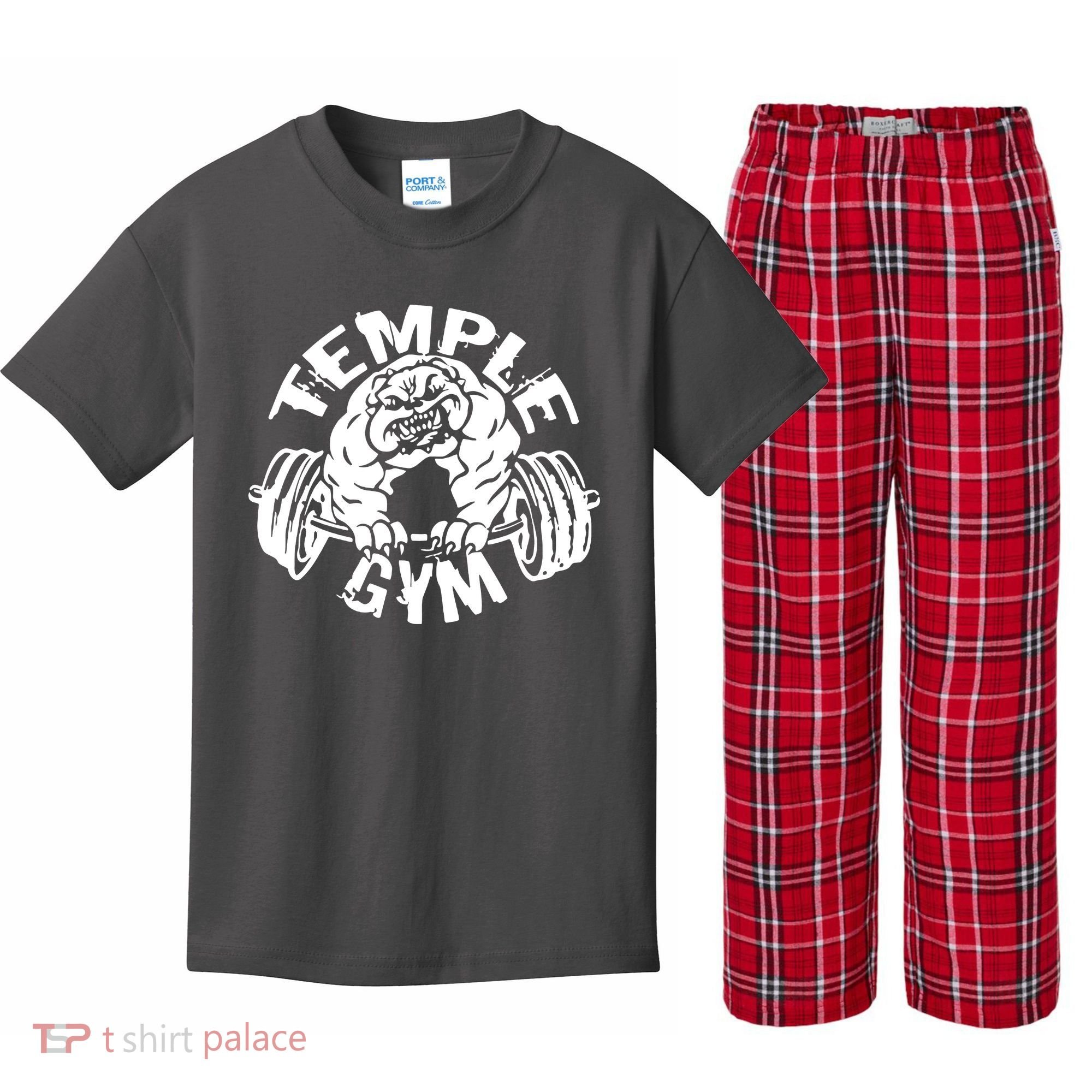 Temple Gym Kids Plaid Pajama Set