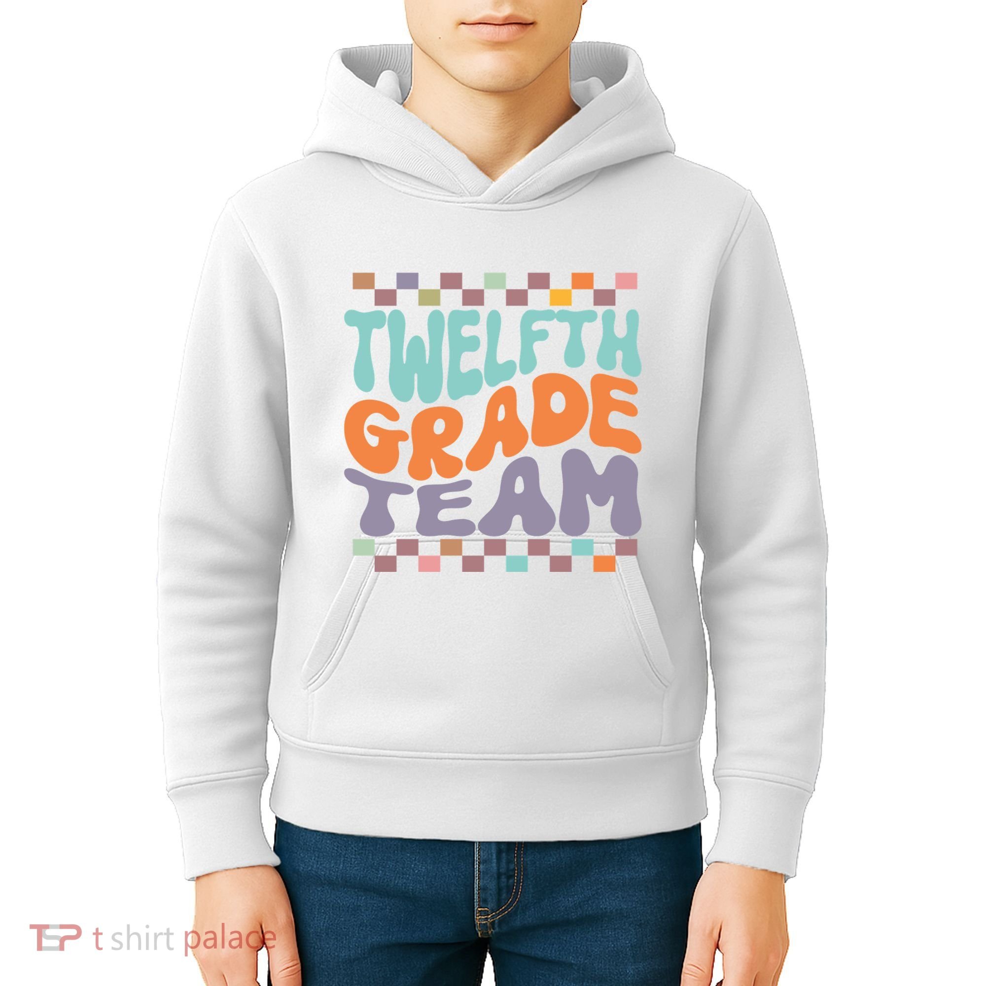 Twelfth Grade Team Teacher Student Back To School 12th Grade Gift Kids Hoodie