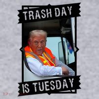 Trump Garbage Truck Trash Day Is Tuesday Women's Sweatshirt thumb 2