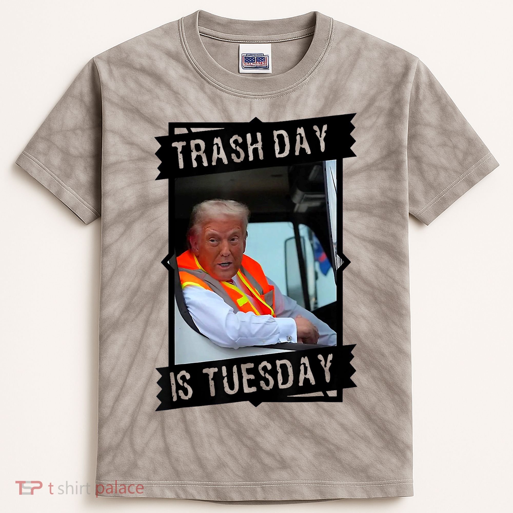 Trump Garbage Truck Trash Day Is Tuesday Kids Tie-Dye T-Shirt
