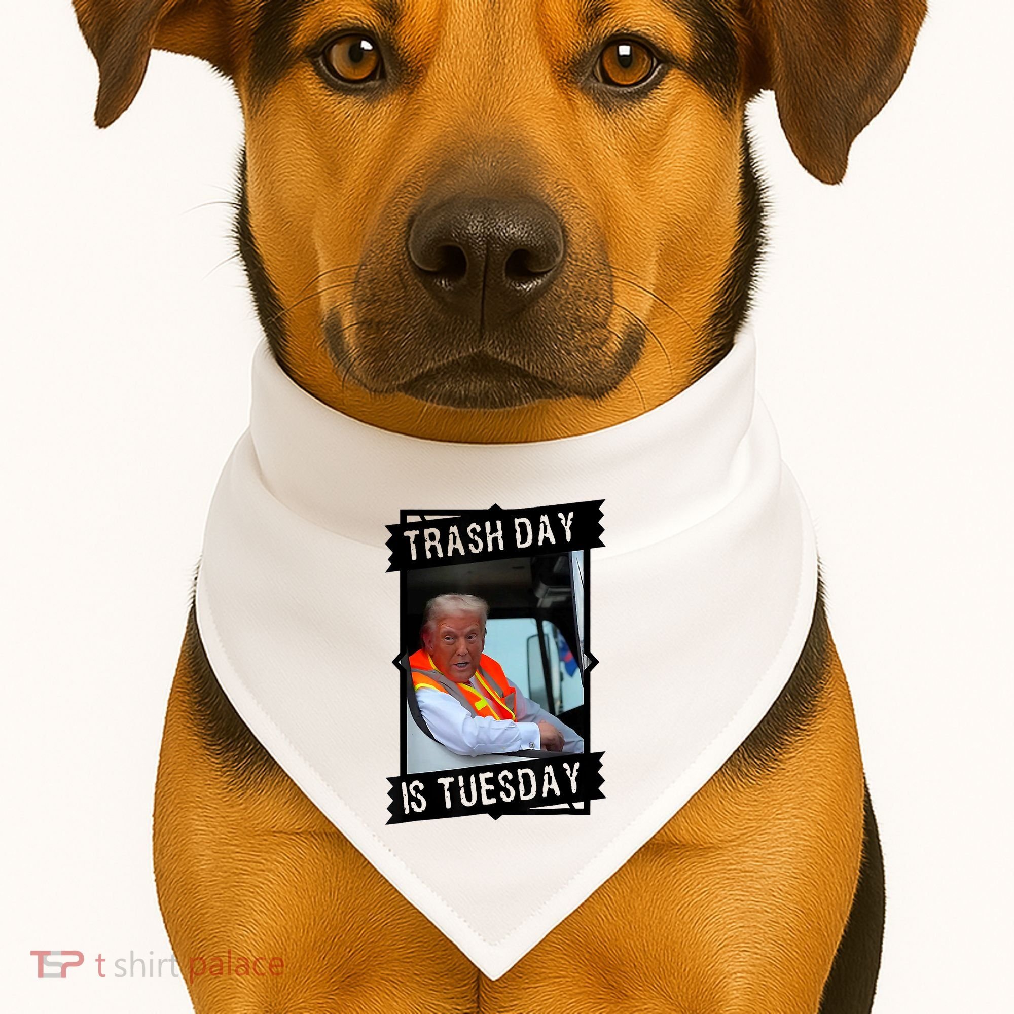Trump Garbage Truck Trash Day Is Tuesday USA-Made Doggie Bandana