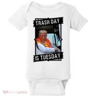 Trump Garbage Truck Trash Day Is Tuesday Baby Bodysuit thumb 0
