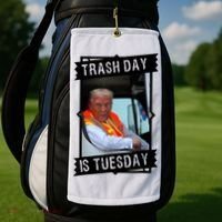 Trump Garbage Truck Trash Day Is Tuesday Golf Towel thumb 2