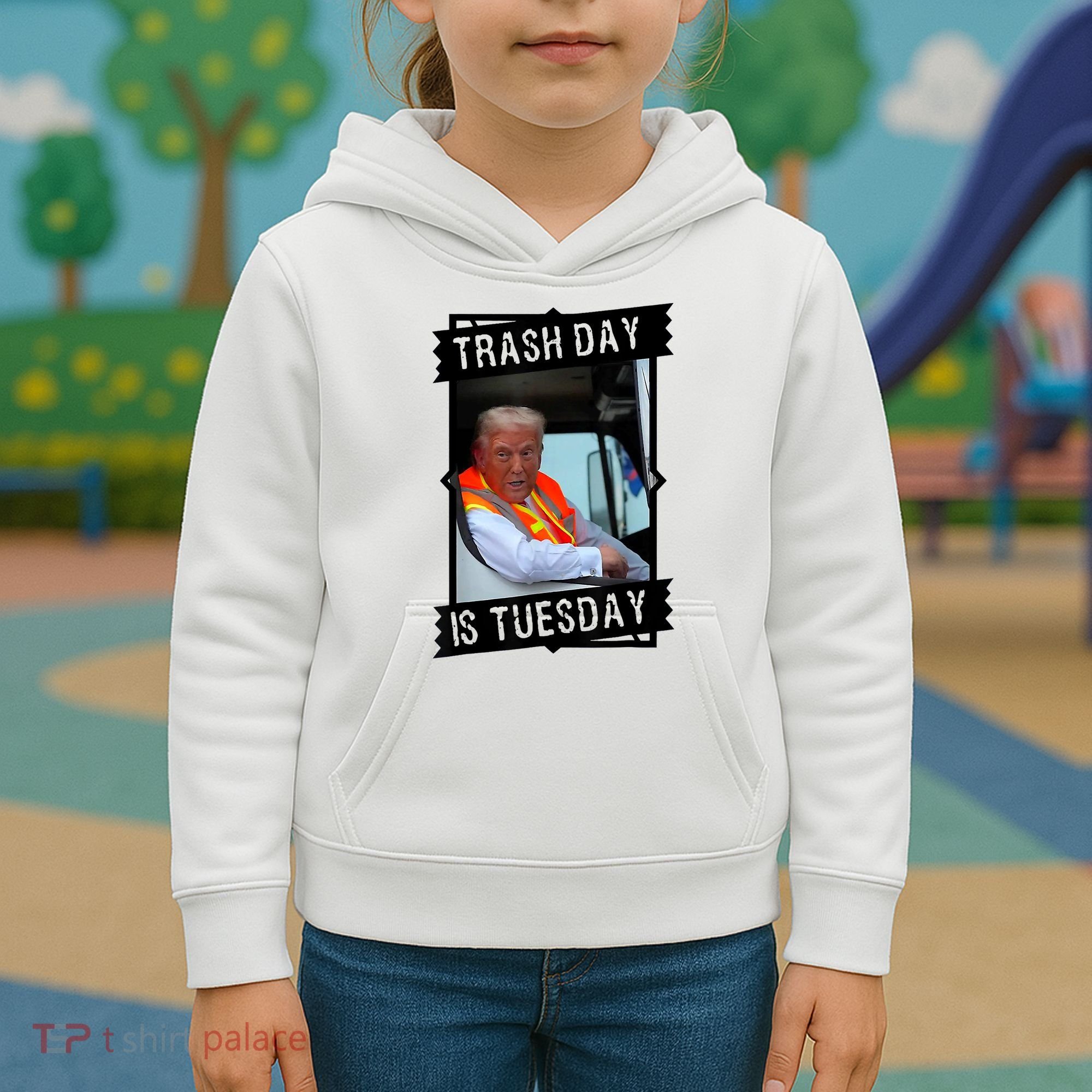 Trump Garbage Truck Trash Day Is Tuesday Kids Hoodie