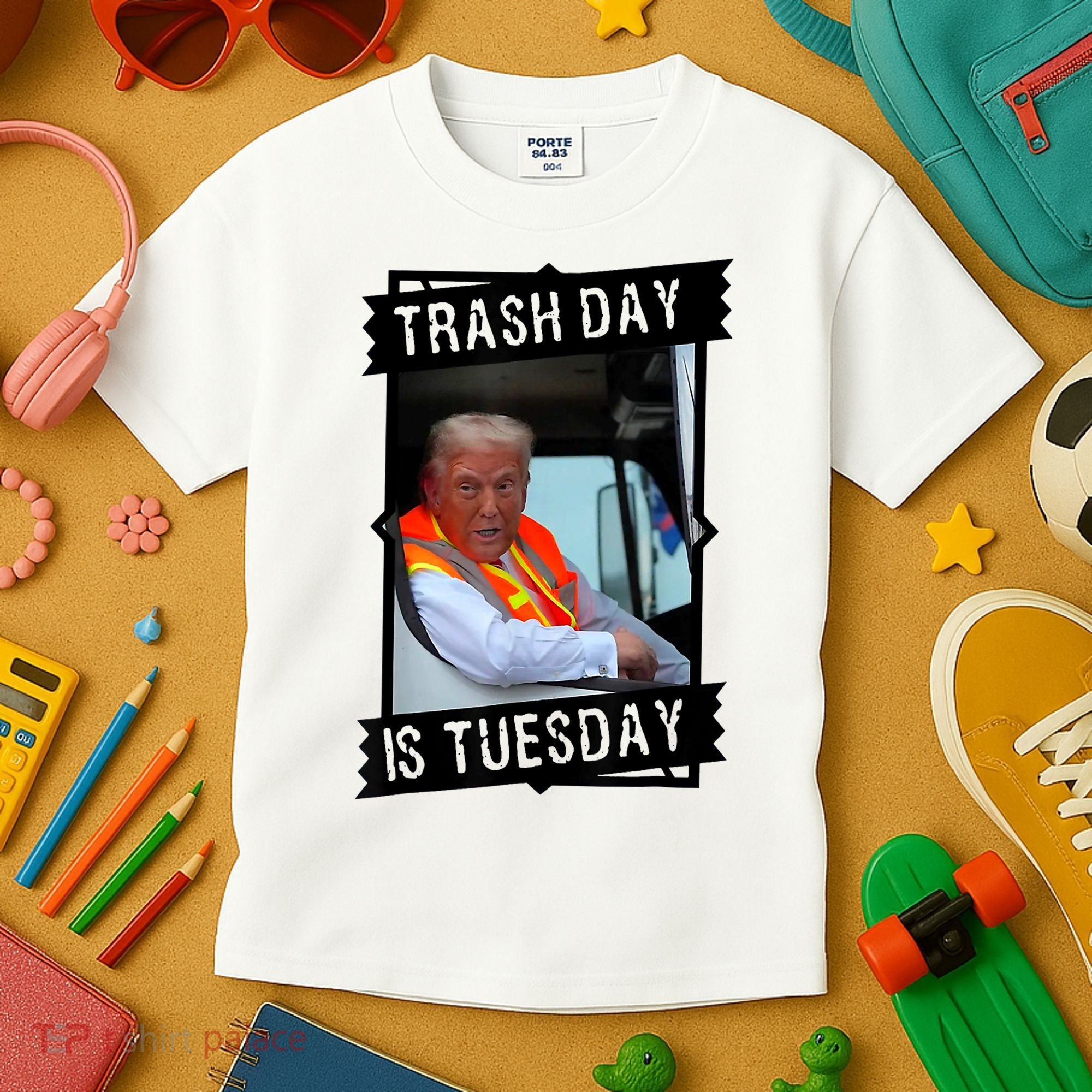 Trump Garbage Truck Trash Day Is Tuesday Kids T-Shirt
