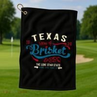 Texan Grillmaster: Texas Bbq Brisket Texas Independence Day Gift Golf Towel thumb 1