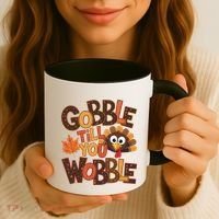 Turkey Gobble Til You Wobble Happy Thanksgiving Coffee Mug thumb 3