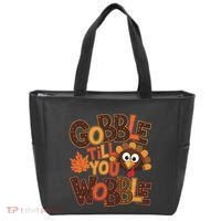 Turkey Gobble Til You Wobble Happy Thanksgiving Tote Bag thumb 0