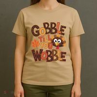 Turkey Gobble Til You Wobble Happy Thanksgiving T-Shirt thumb 4