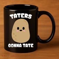 Taters Gonna Tate Funny Potato 11oz C Handle Ceramic Mug thumb 3