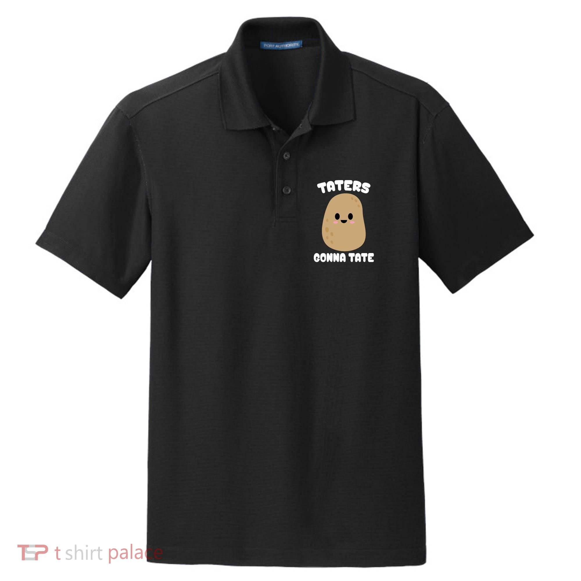 Taters Gonna Tate Funny Potato Dry Zone Grid Polo