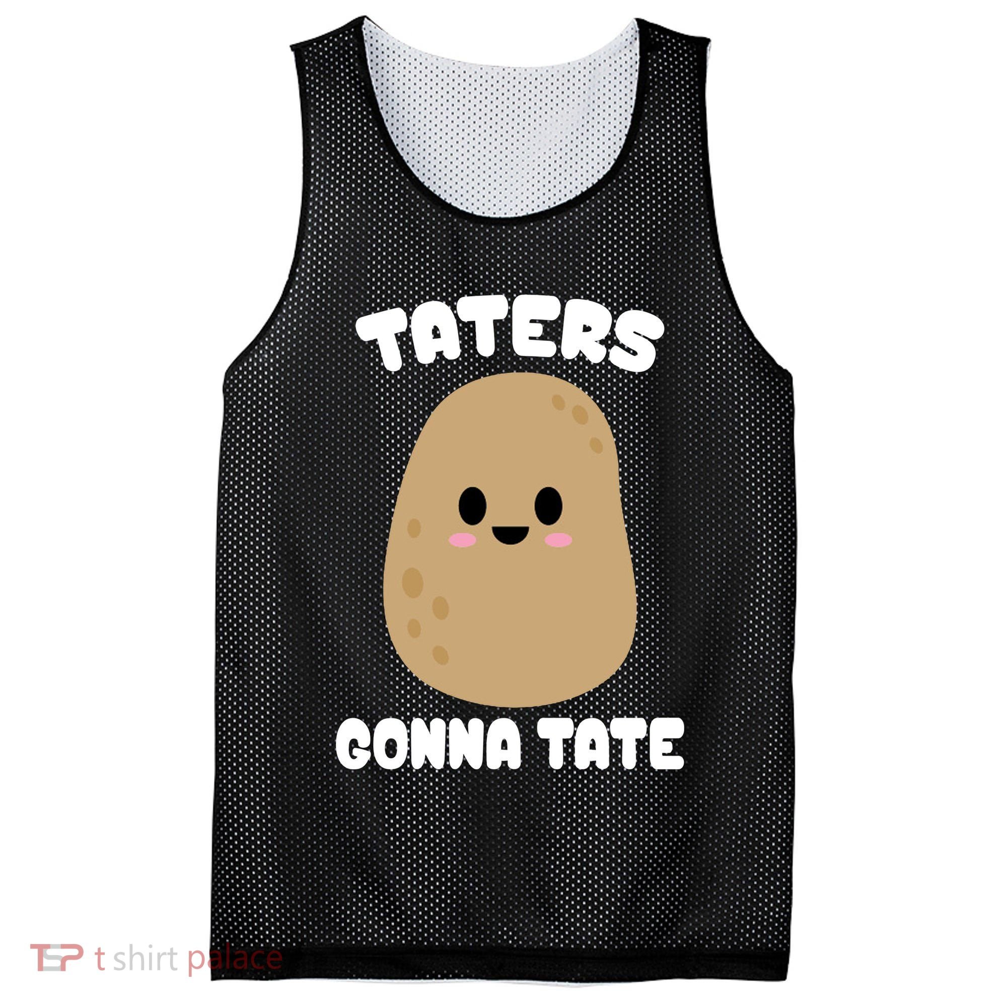 Taters Gonna Tate Funny Potato Mesh Reversible Basketball Jersey Tank