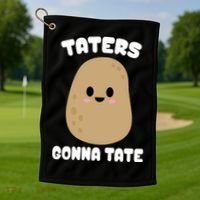 Taters Gonna Tate Funny Potato Golf Towel thumb 1