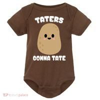 Taters Gonna Tate Funny Potato Baby Bodysuit thumb 0