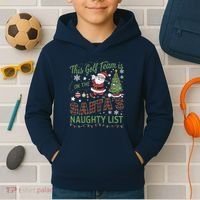 This Golf Team Is On The SantaS Naughty List Kids Hoodie thumb 2