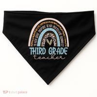 Third Grade Teacher Leopard Rainbow USA-Made Doggie Bandana thumb 0
