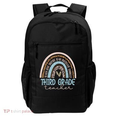Third Grade Teacher Leopard Rainbow Backpack