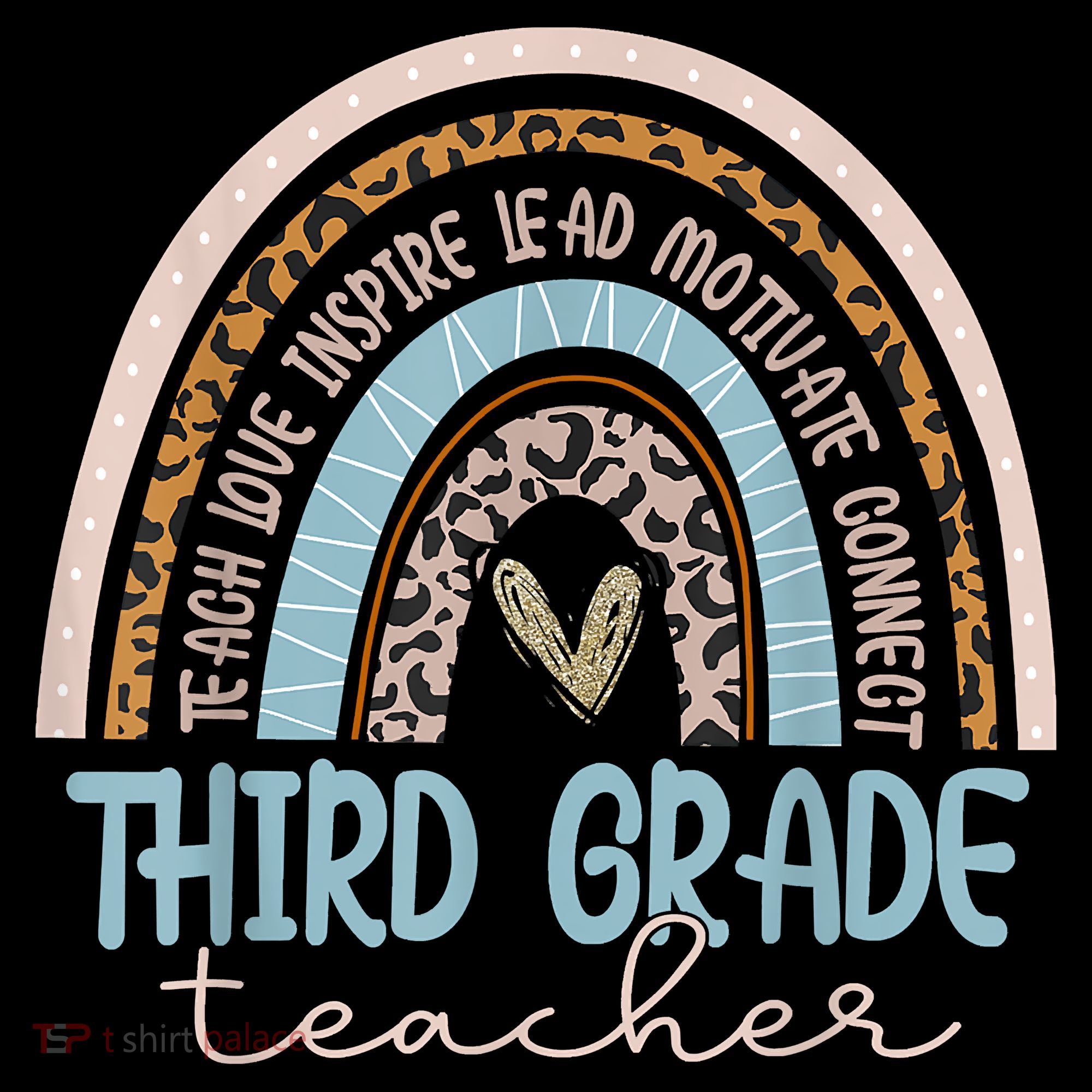 Third Grade Teacher Leopard Rainbow Backpack