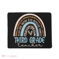 Third Grade Teacher Leopard Rainbow Mousepad thumb 0