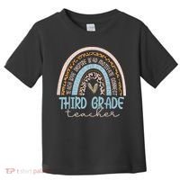 Third Grade Teacher Leopard Rainbow Toddler T-Shirt thumb 0
