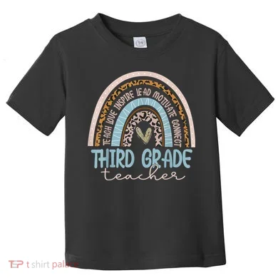 Third Grade Teacher Leopard Rainbow Toddler T-Shirt