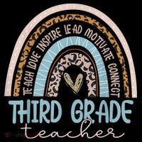 Third Grade Teacher Leopard Rainbow Kids Hoodie thumb 5