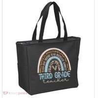 Third Grade Teacher Leopard Rainbow Tote Bag thumb 2
