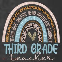 Third Grade Teacher Leopard Rainbow T-Shirt thumb 5