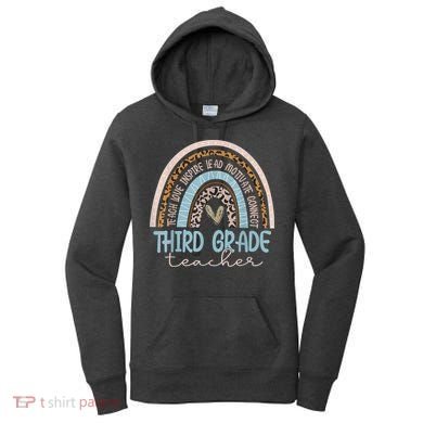 Third Grade Teacher Leopard Rainbow Women's Hoodie