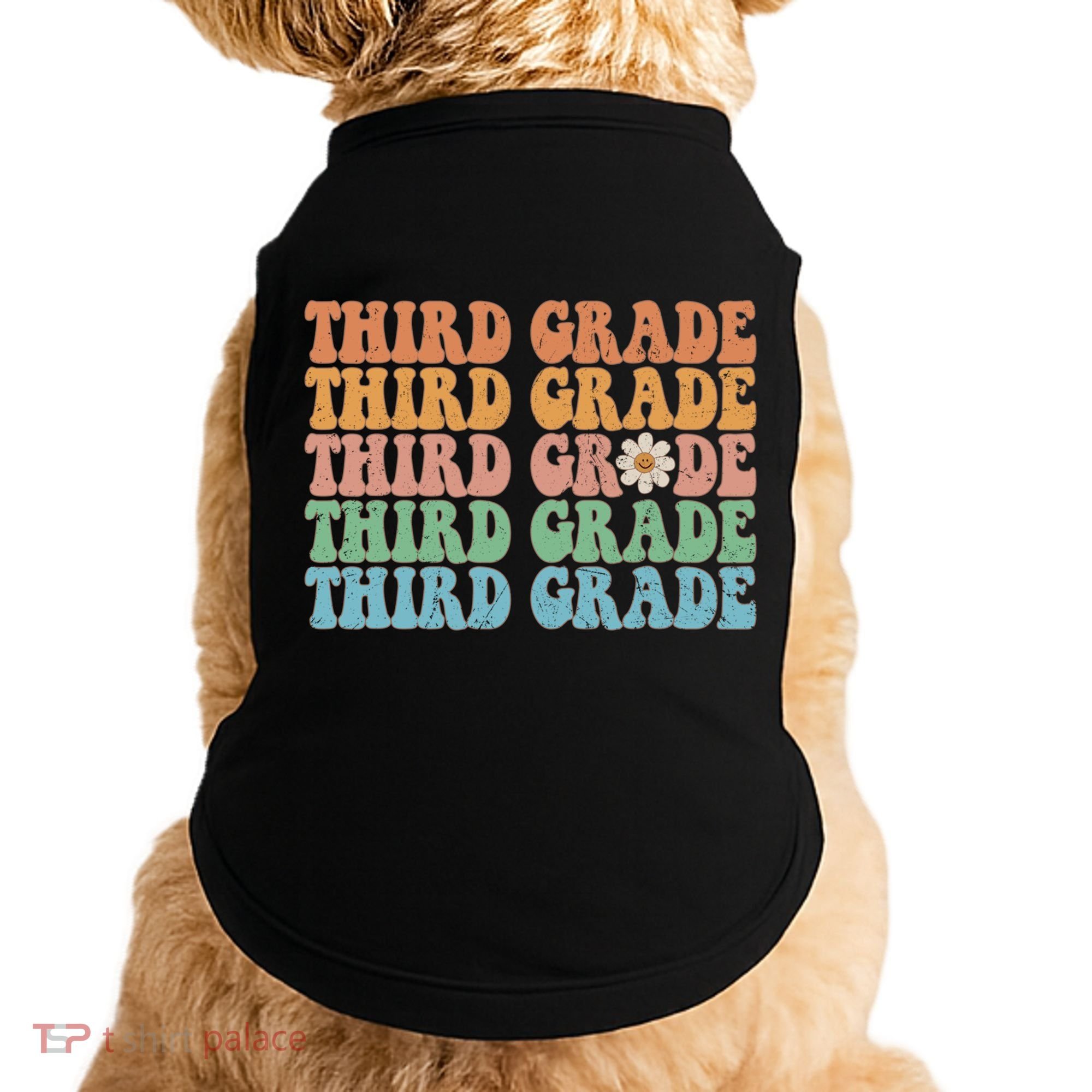 Third Grade Teacher Leopard Rainbow 3rd Grade Teacher Funny Meaningful Gift Doggie Tank