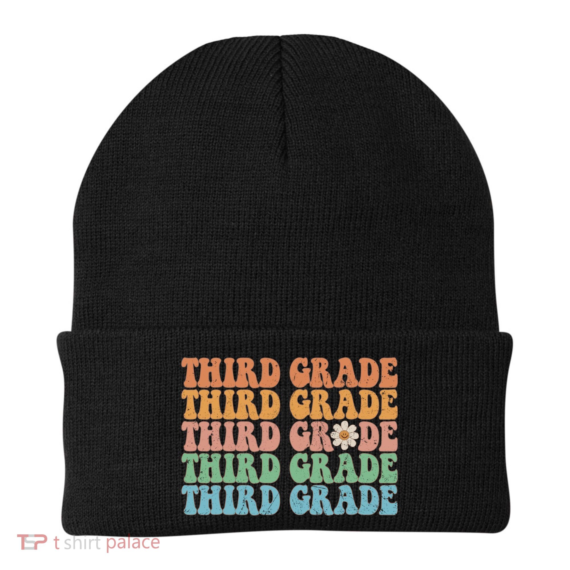 Third Grade Teacher Leopard Rainbow 3rd Grade Teacher Funny Meaningful Gift Beanie