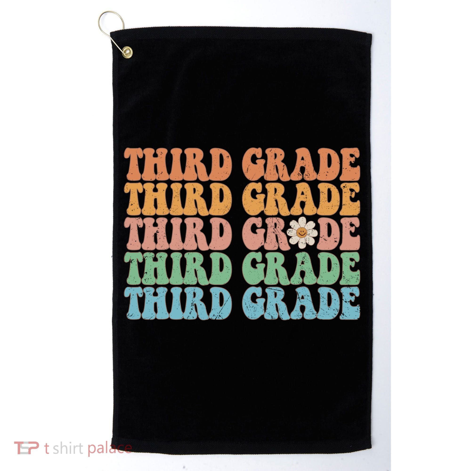 Third Grade Teacher Leopard Rainbow 3rd Grade Teacher Funny Meaningful Gift Golf Towel