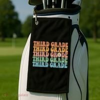Third Grade Teacher Leopard Rainbow 3rd Grade Teacher Funny Meaningful Gift Golf Towel thumb 2
