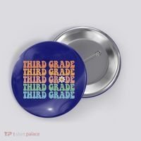 Third Grade Teacher Leopard Rainbow 3rd Grade Teacher Funny Meaningful Gift Button thumb 0
