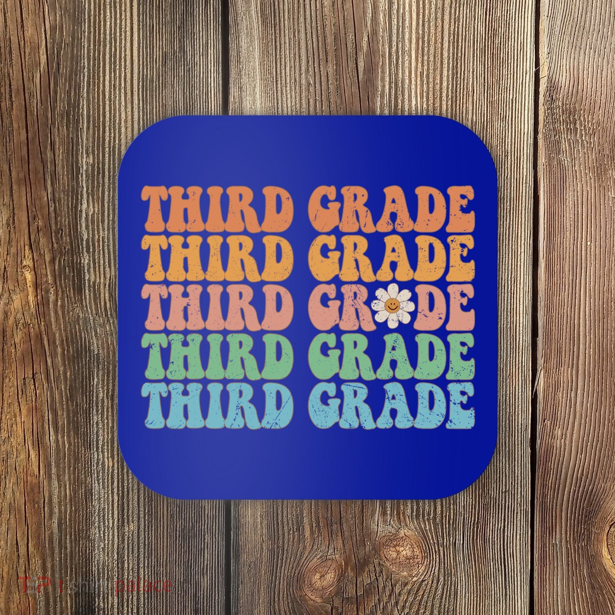 Third Grade Teacher Leopard Rainbow 3rd Grade Teacher Funny Meaningful Gift Coaster