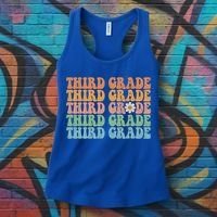 Third Grade Teacher Leopard Rainbow 3rd Grade Teacher Funny Meaningful Gift Women's Tank Top thumb 3