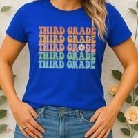 Third Grade Teacher Leopard Rainbow 3rd Grade Teacher Funny Meaningful Gift Women's T-Shirt thumb 2