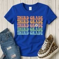 Third Grade Teacher Leopard Rainbow 3rd Grade Teacher Funny Meaningful Gift Women's T-Shirt thumb 3