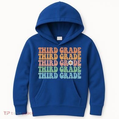 Third Grade Teacher Leopard Rainbow 3rd Grade Teacher Funny Meaningful Gift Kids Hoodie