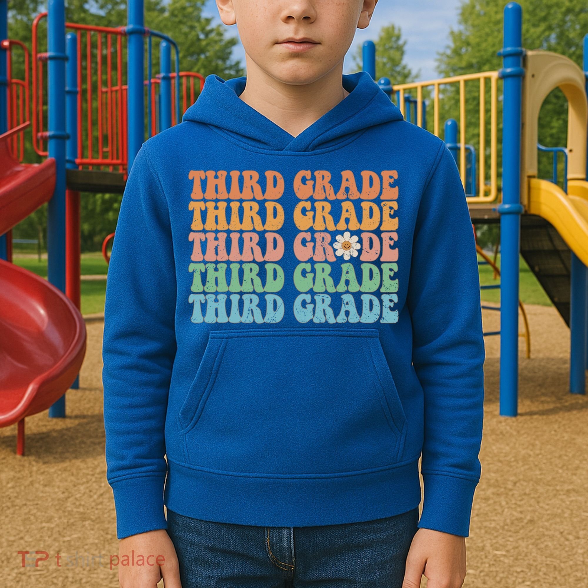 Third Grade Teacher Leopard Rainbow 3rd Grade Teacher Funny Meaningful Gift Kids Hoodie