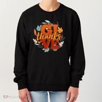 Thanksgiving Give Thanks Autumn Fall Wreath Women's Sweatshirt thumb 0