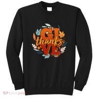 Thanksgiving Give Thanks Autumn Fall Wreath Sweatshirt thumb 0