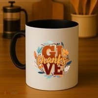 Thanksgiving Give Thanks Autumn Fall Wreath Coffee Mug thumb 4